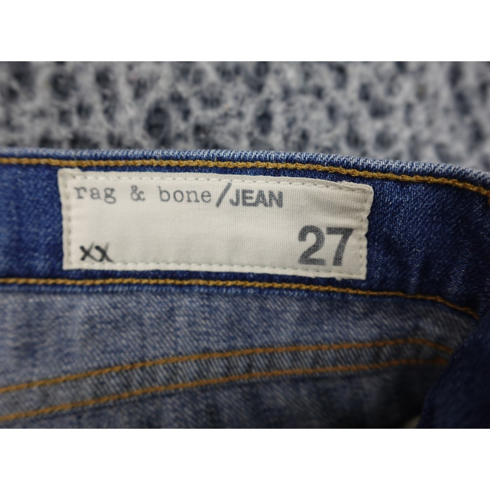Rag & Bone Dre Slim Boyfriend Jeans Womens 27 Blue Raw Hem Distressed - Picture 10 of 14